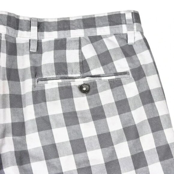 Gap Check Shorts Cotton Chino Grey White Size 34 - Picture 4 of 6